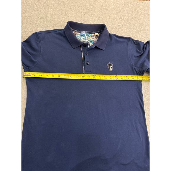 Robert Graham “Lucifer” Classic-Fit Skull-Embroidered Polo – Size Small (Navy) - Picture 7 of 8
